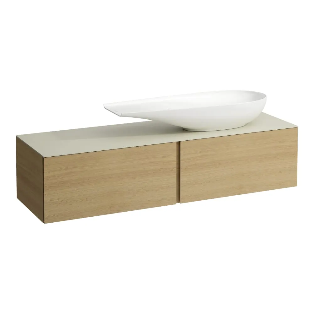 LAUFEN ILBAGNOALESSI Schubladenelement 1600, 2 Schubladen, Ausschnitt rechts, Calce Avorio Top, passend zu Waschtisch H818974 1600 x 500 x 370 mm #H4313430979991 - 250 - Eiche hell