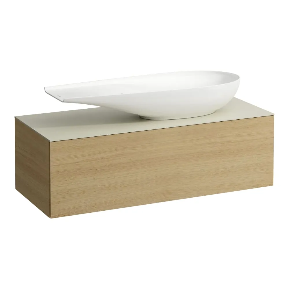 LAUFEN ILBAGNOALESSI Schubladenelement 1200, 1 Schublade, Ausschnitt rechts, Calce Avorio Top, passend zu Waschtisch H818974 1200 x 500 x 370 mm #H4313230972601 - 250 - Eiche hell
