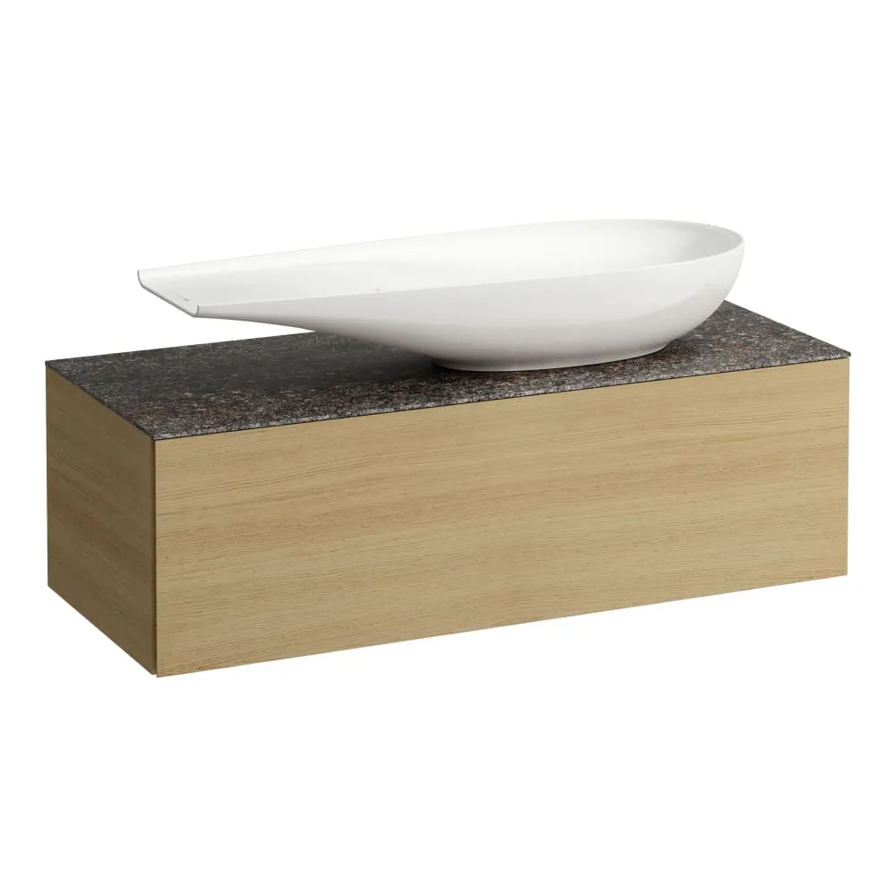 LAUFEN ILBAGNOALESSI Schubladenelement 1200, 1 Schublade, Ausschnitt rechts, Marrone Naturale Top, passend zu Waschtisch H818974 1200 x 500 x 370 mm #H4323230979991 - 250 - Eiche hell