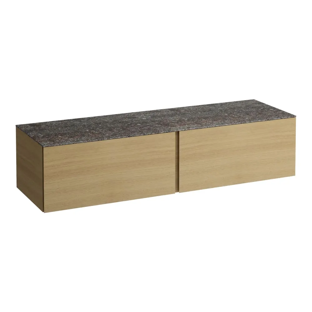 LAUFEN ILBAGNOALESSI Schubladenelement 1600, 2 Schubladen, ohne Ausschnitt, Marrone Naturale Top 1600 x 500 x 370 mm #H4323300976301 - 250 - Eiche hell
