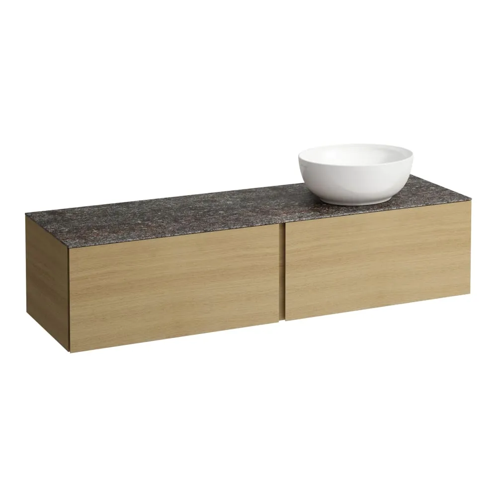 LAUFEN ILBAGNOALESSI Schubladenelement 1600, 2 Schubladen, Ausschnitt rechts, Marrone Naturale Top, passend zu Waschtisch H818975/6, H818977/8 1600 x 500 x 370 mm #H4323530979991 - 250 - Eiche hell