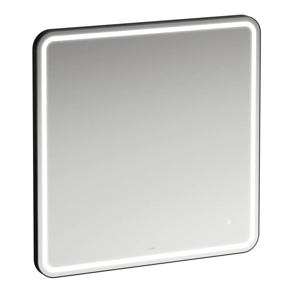 LAUFEN BASE 2.0 Spiegel rechteckig, 800 mit LED Licht, 1 touch Sensor 800 x 30 x 800 mm #H4443811084501 - 450 - Schwarz matt