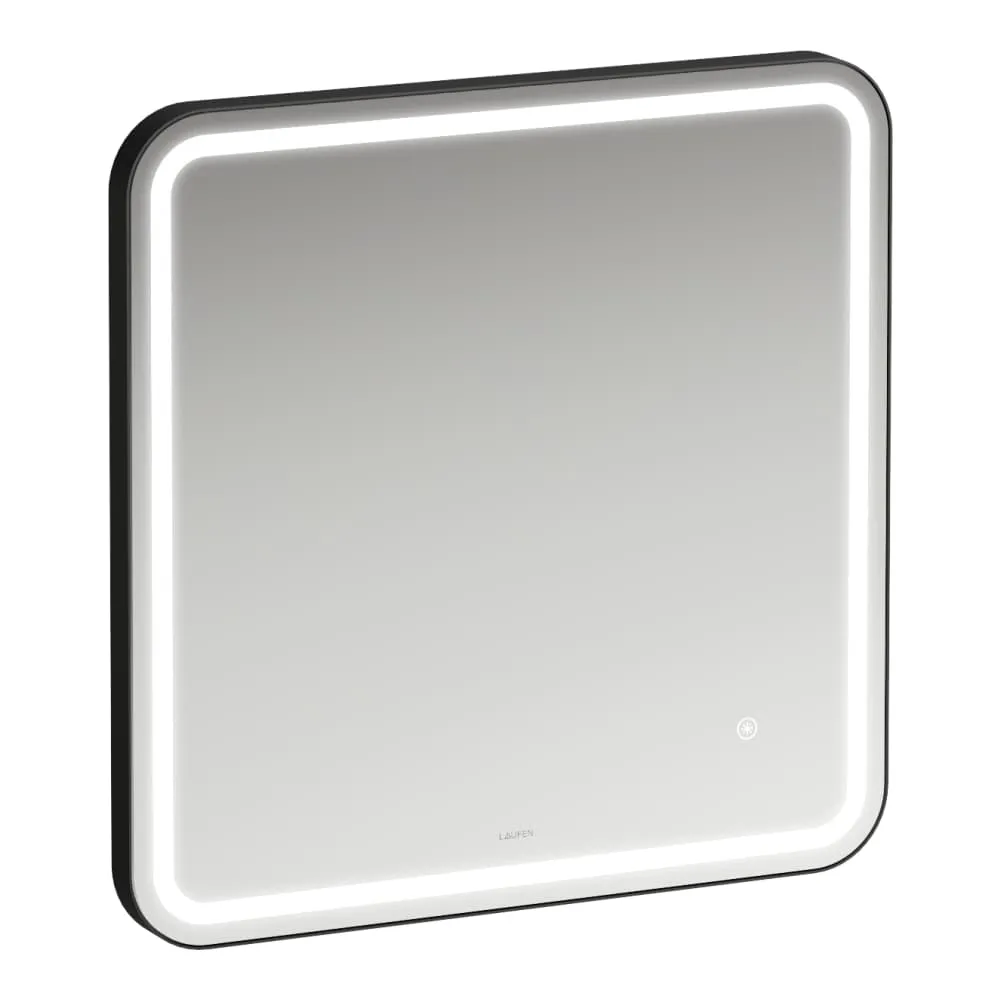 LAUFEN BASE 2.0 Spiegel rechteckig 600 mit LED Licht, 1 touch Sensor 600 x 30 x 600 mm #H4443801084501 - 450 - Schwarz matt