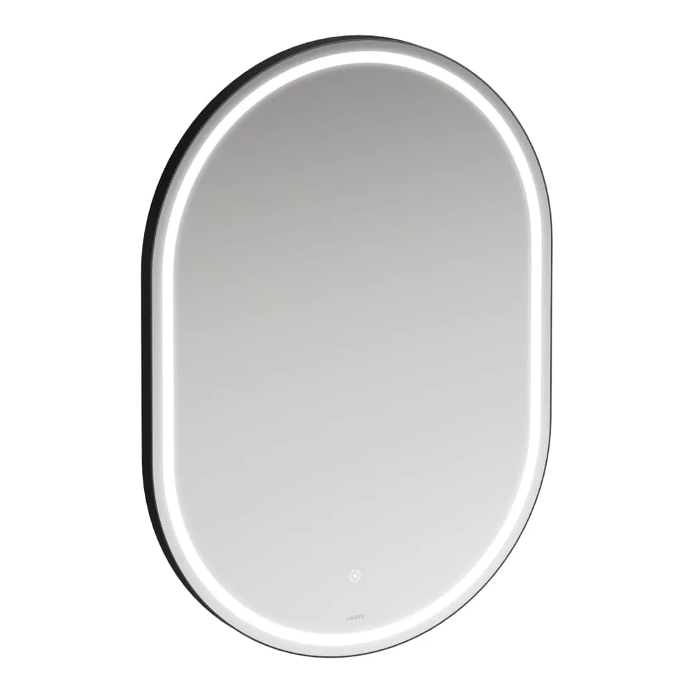 LAUFEN BASE 2.0 Spiegel oval, 600 mit LED Licht, 1 touch Sensor 600 x 30 x 850 mm #H4443951084501 - 450 - Schwarz matt
