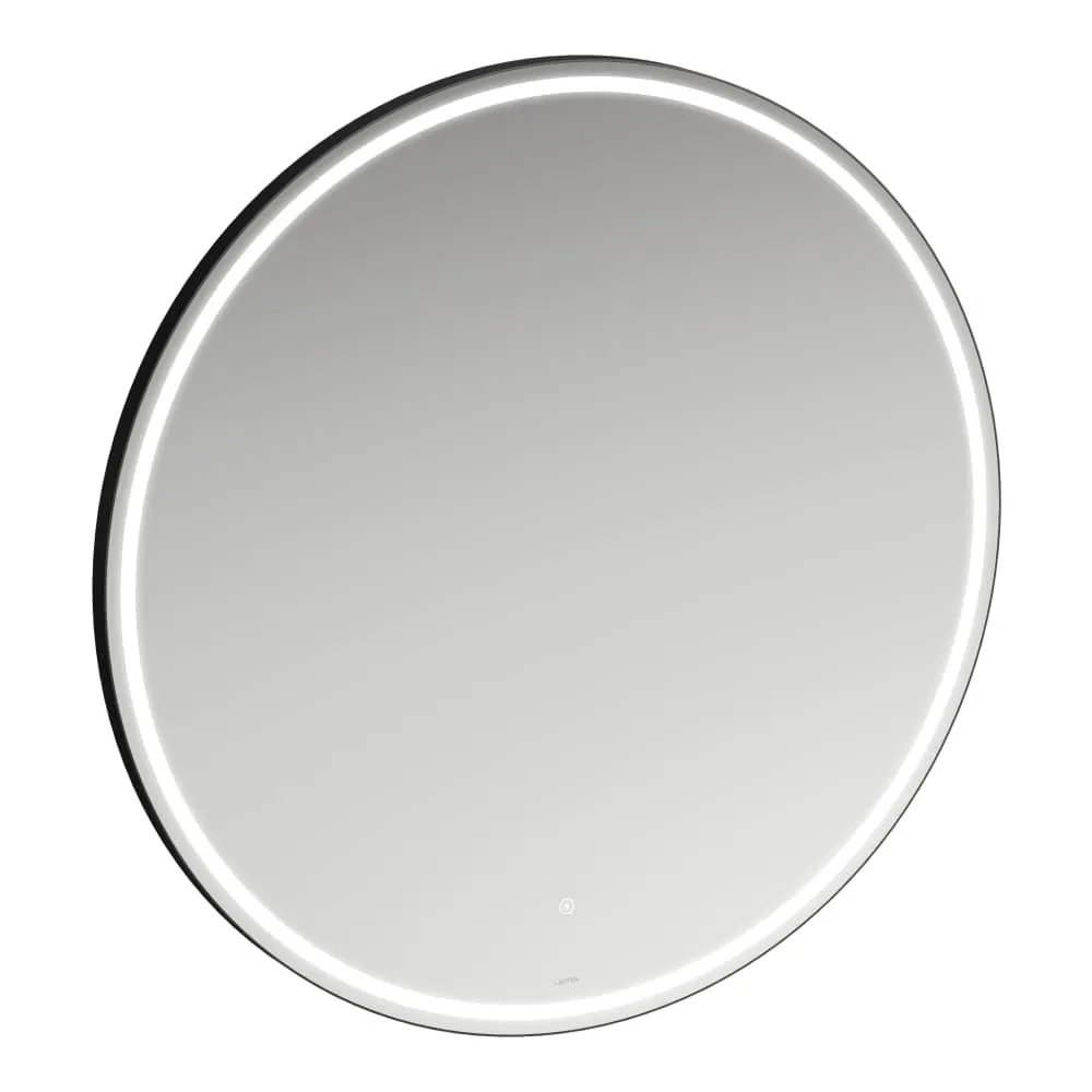 LAUFEN BASE 2.0 Spiegel rund, 1000 mit LED Licht, 1 touch Sensor 1000 x 30 x 1000 mm #H4443921084501 - 450 - Schwarz matt