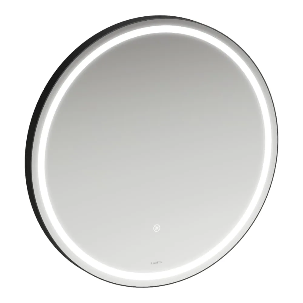 LAUFEN BASE 2.0 Spiegel rund, 600 mit LED Licht, 1 touch Sensor 600 x 30 x 600 mm #H4443901084501 - 450 - Schwarz matt