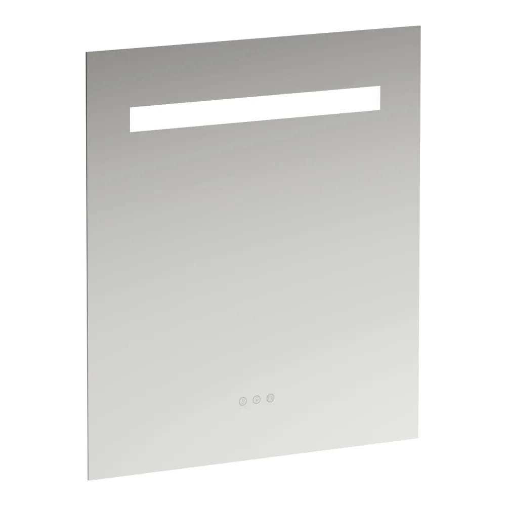 LAUFEN LEELO Spiegel, 600 mm, mit integrierter horizontaler LED-Beleuchtung und Ambientelicht, 3 Touch Sensorschalter (An-Aus/ Dimmer/ Farbtemperaturwechsel 2700-6000K), Aluminiumrahmen, IP44 600 x 30 x 700 mm #H4476339501441 - 144 - Spiegel
