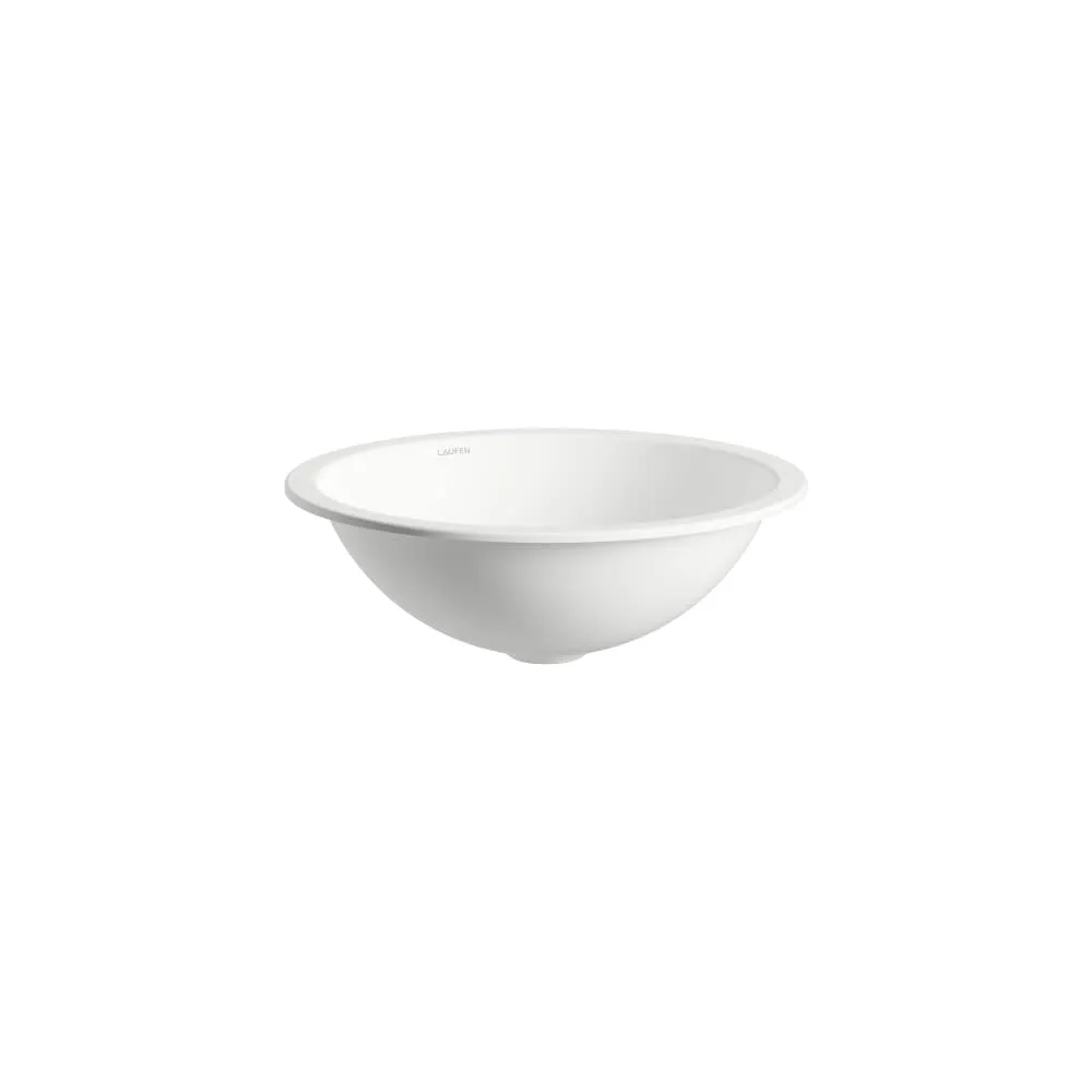 LAUFEN FORM Einbauwaschtisch von unten, aus Vitreon Stahl, ohne Armaturenbank, ohne Hahnloch, ohne Überlauf, inklusive Befestigungsset 400 x 400 x 140 mm #H513FM30191121 - 000 - Weiß