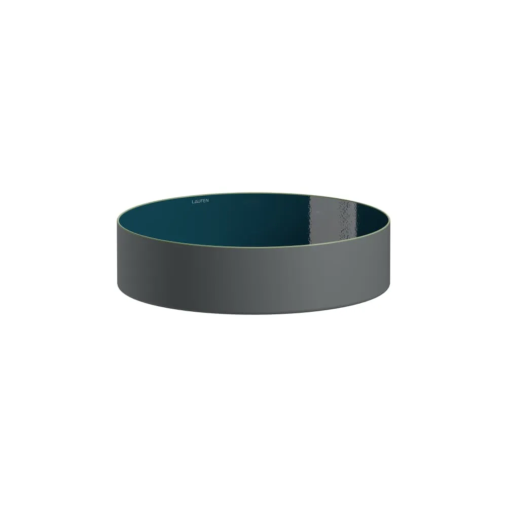 LAUFEN TRICOLOR Waschtisch-Schale, aus Vitreon Stahl, ohne Armaturenbank, ohne Hahnloch, ohne Überlauf, inklusive Befestigungsset, Schaftventil 400 x 400 x 114 mm #H512TC4T991121 - T97 - Petrol