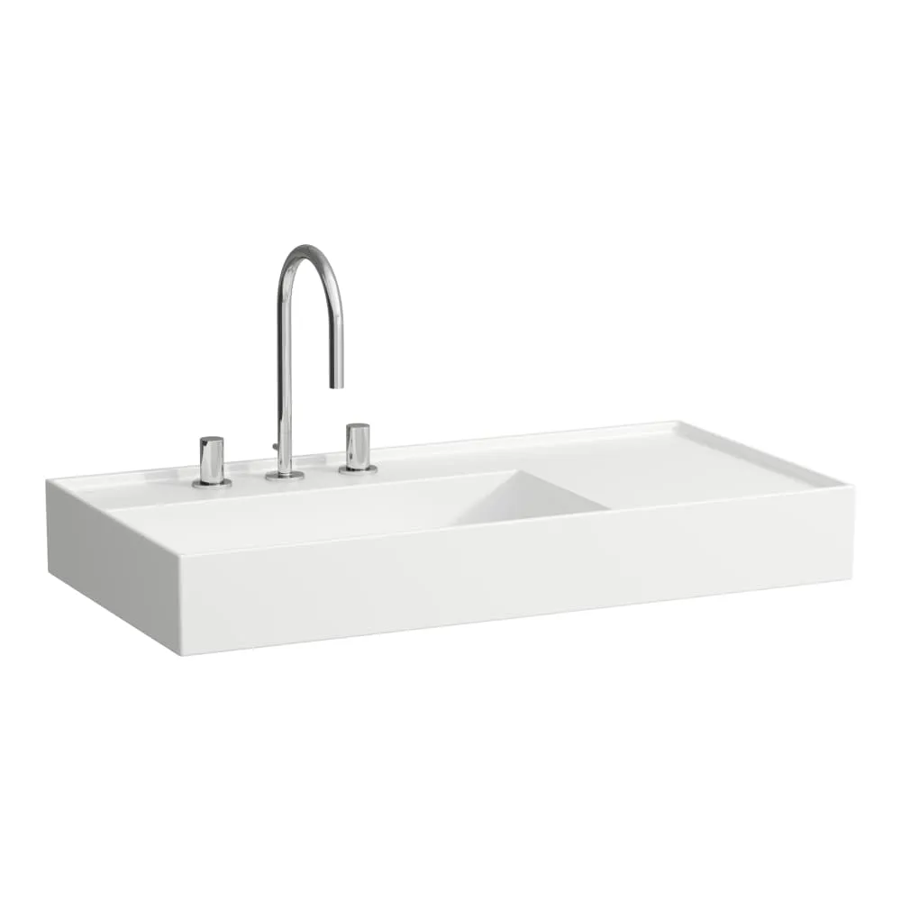 LAUFEN Kartell LAUFEN Waschtisch, Ablage rechts, mit verdecktem Ablauf 900 x 460 x 120 mm #H8103380001581 - 000 - Weiß