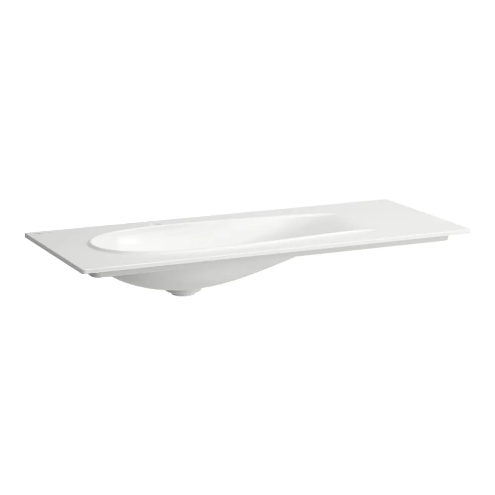 LAUFEN ILBAGNOALESSI Möbelwaschtisch Slim, mit verdecktem Überlauf, inkl. Ablaufventil mit Ventilabdeckung Keramik 1200 x 500 x 15 mm #H8179797161041 - 400 - Weiẞ LCC (LAUFEN Clean Coat)