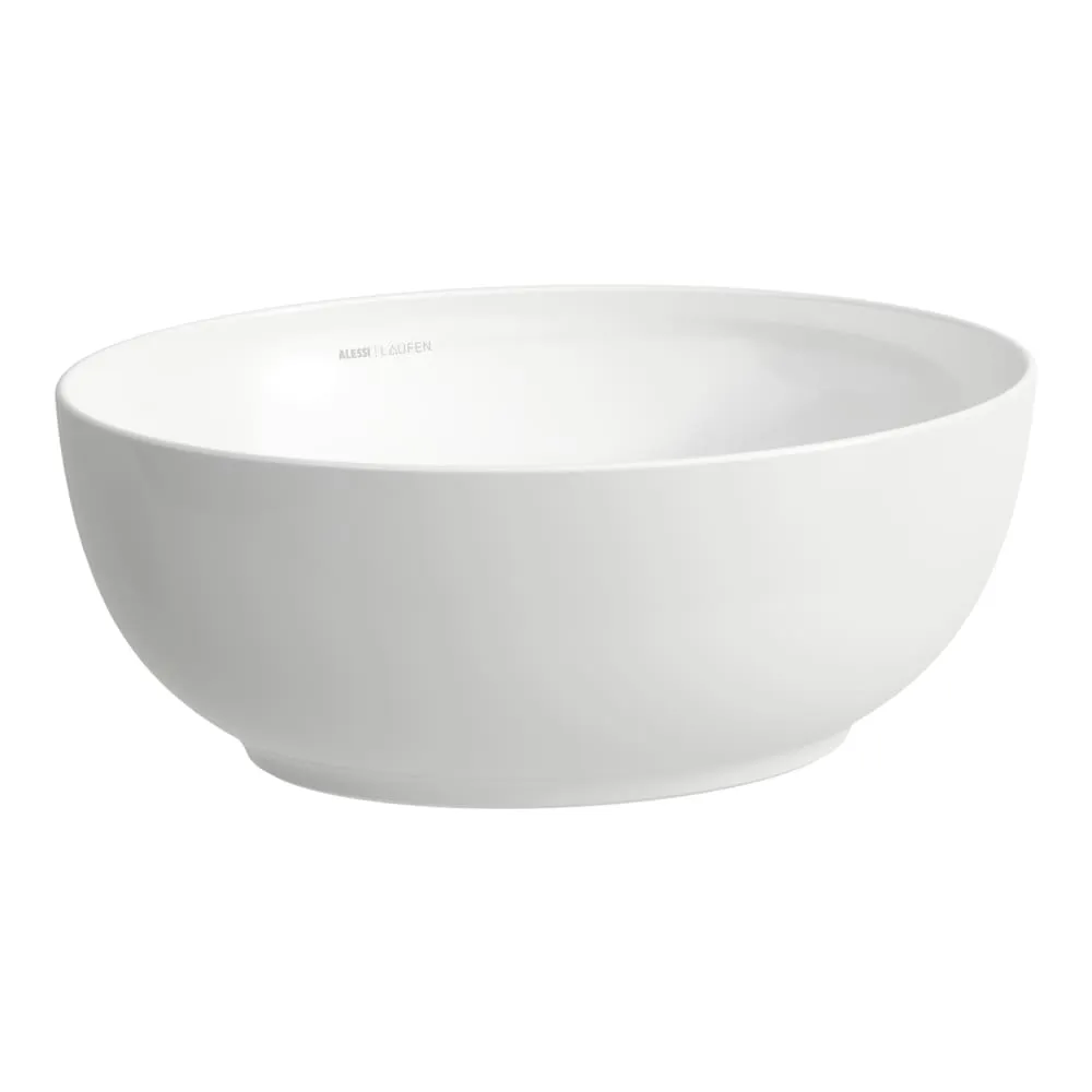 LAUFEN ILBAGNOALESSI Waschtisch-Schale, oval, inkl. Ablaufventil mit Ventilabdeckung Keramik 450 x 380 x 170 mm #H8189757571121 - 400 - Weiẞ LCC (LAUFEN Clean Coat)