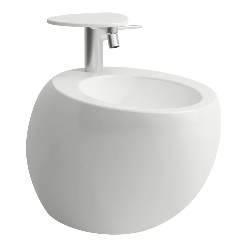 LAUFEN ILBAGNOALESSI Wandbidet, mit verdecktem Überlauf, inkl. Ablaufventil mit Ventilabdeckung Keramik 585 x 390 x 355 mm #H8309711883041 - 400 - Weiẞ LCC (LAUFEN Clean Coat)