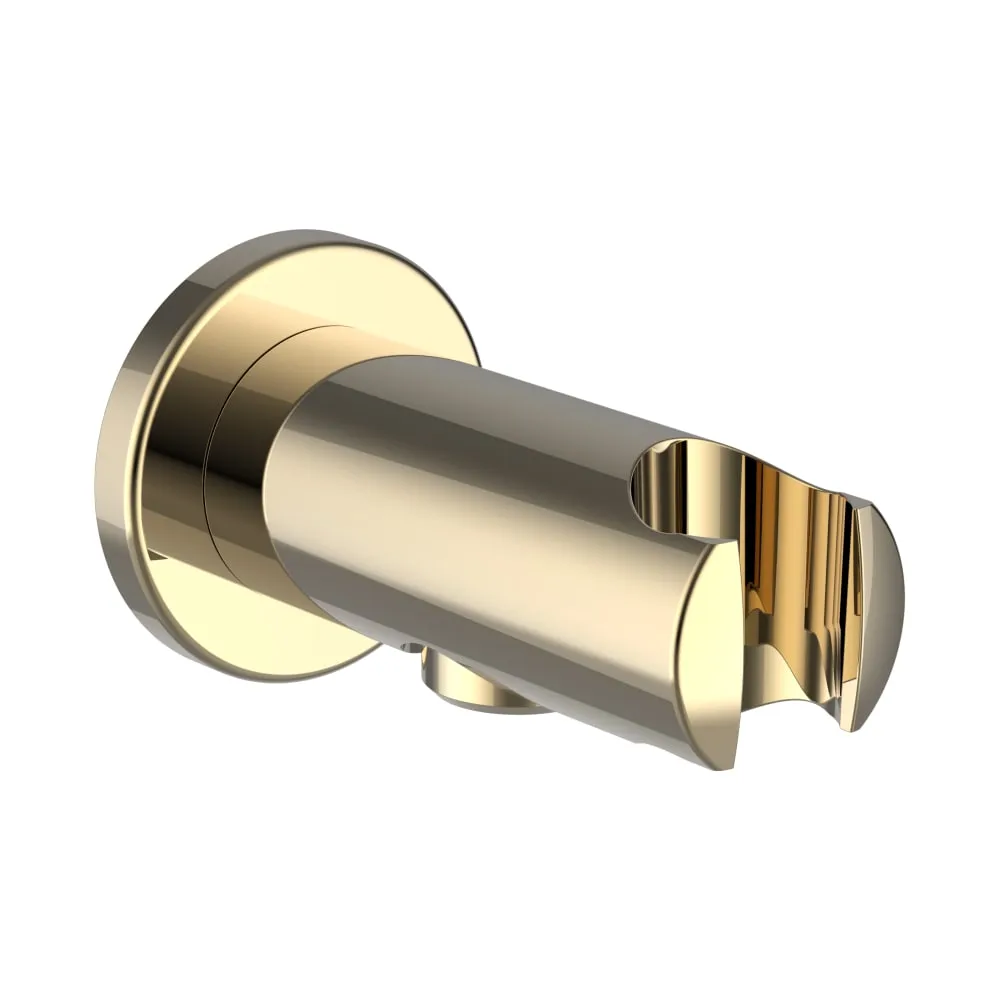 LAUFEN BRAUSEPROGRAMM Anschlussbogen für Handbrause, mit festem Halter, Ausladung 42 mm, mit Rückflussverhinderer, Vollmetall, PVD Gold #HF504778463000