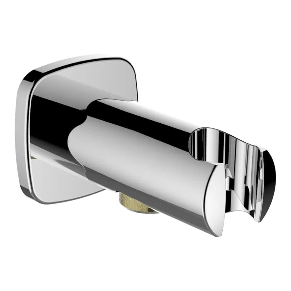 LAUFEN BRAUSEPROGRAMM Anschlussbogen für Handbrause, mit festem Halter, Ausladung 42 mm, mit Rückflussverhinderer, Vollmetall, Chrom #HF504773100000