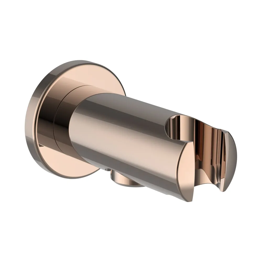 LAUFEN BRAUSEPROGRAMM Anschlussbogen für Handbrause, mit festem Halter, Ausladung 42 mm, mit Rückflussverhinderer, Vollmetall, PVD Rosegold #HF504778465000