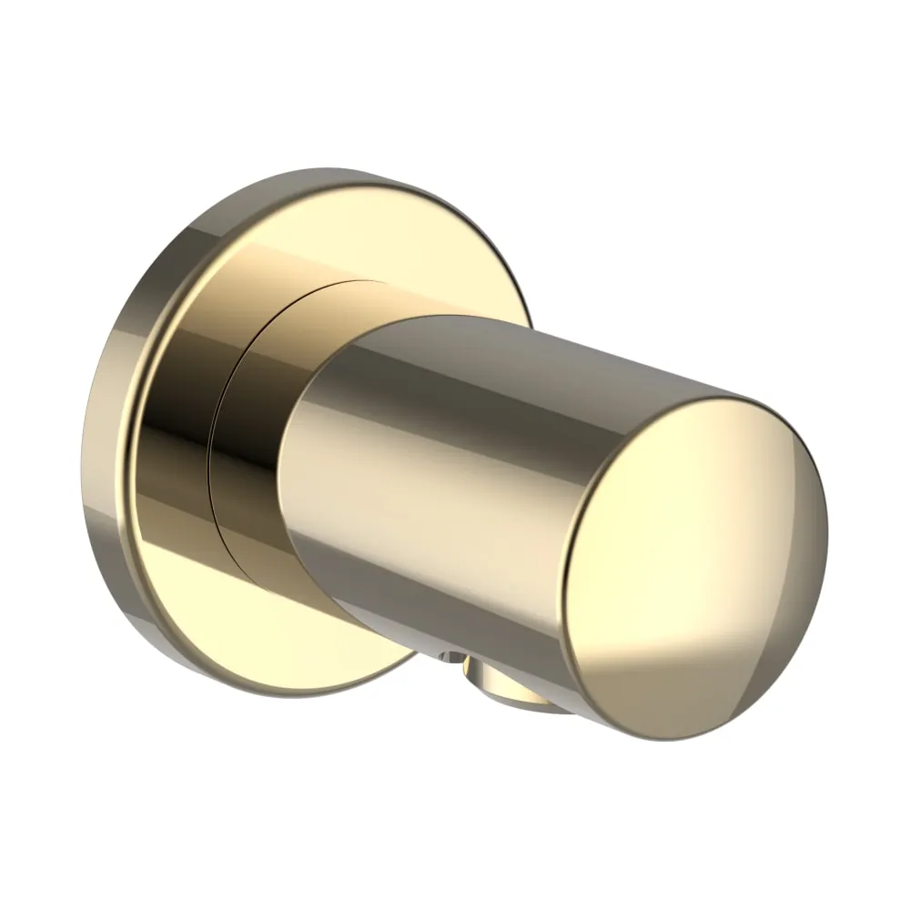 LAUFEN BRAUSEPROGRAMM Anschlussbogen, Ausladung 42 mm, mit Rückflussverhinderer, Vollmetall, PVD Gold #HF504776463000