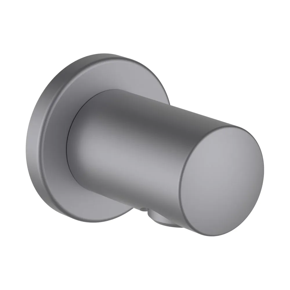 LAUFEN BRAUSEPROGRAMM Anschlussbogen, Ausladung 42 mm, mit Rückflussverhinderer, Vollmetall, PVD inox look #HF504776423000