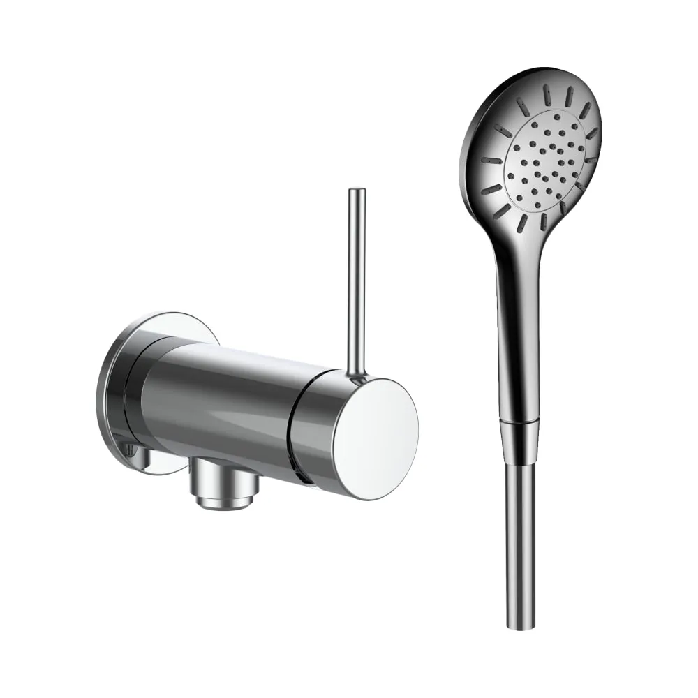 LAUFEN TWINPLUS SLIM Duschenmischer für Simibox 1-Point, mit Verschraubungen, mit Kunststoffschlauch 1500 mm, mit Handbrause MyTwin100, Chrom #HF505455100000