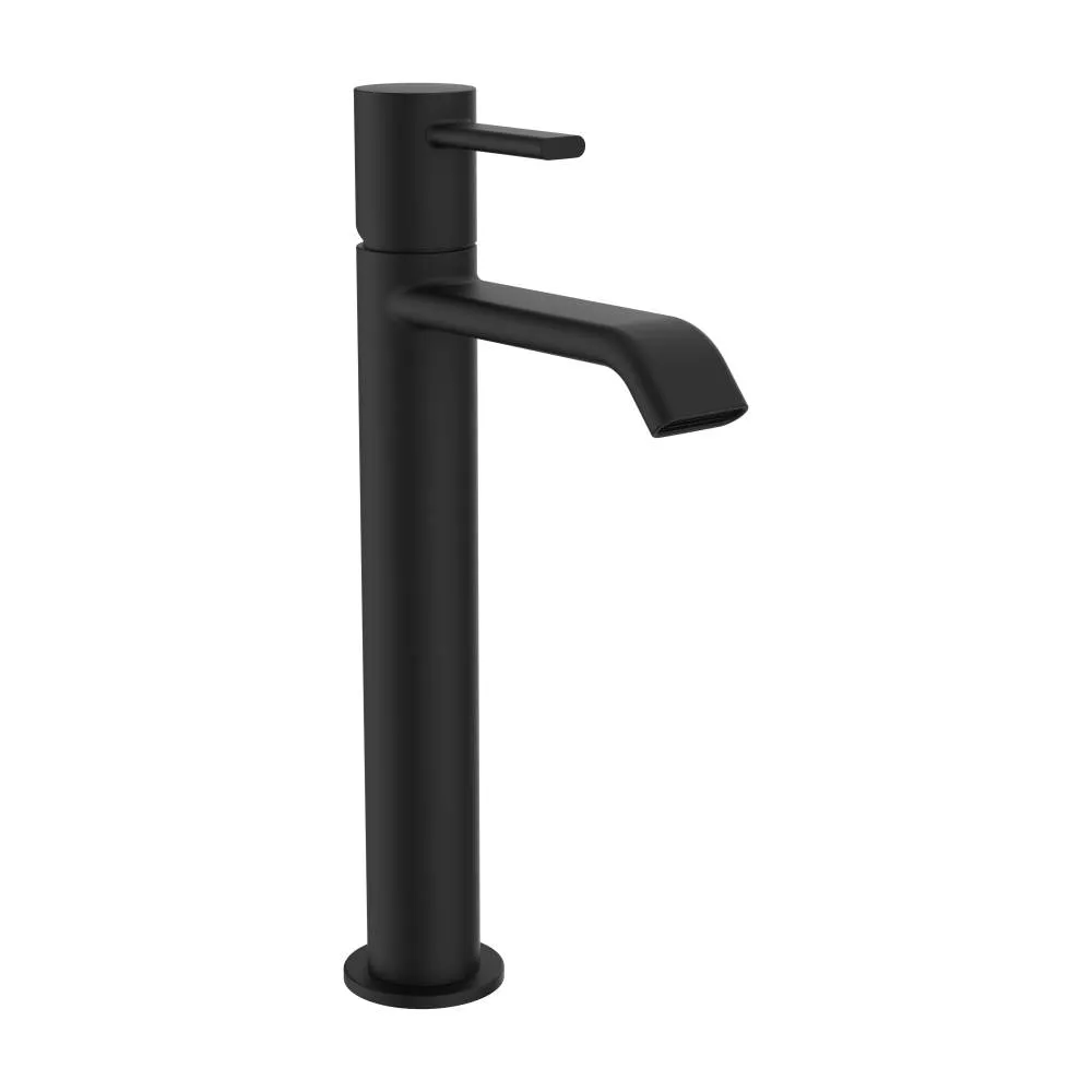 LAUFEN MEDA Standsäulen-Waschtischmischer, Ausladung 120 mm, Festauslauf, ohne Ablaufventil, PVD Titanschwarz matt #HF506614428000