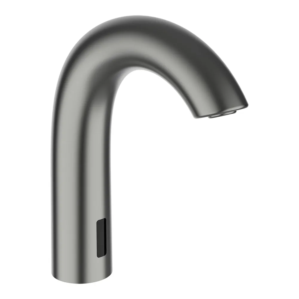 LAUFEN CURVETRONIC Elektronisches Standventil für Waschtisch für Kalt- oder Mischwasser mit IR-Sensoren, Ausladung 135 mm, Festauslauf, mit Batterie 6V, ohne Bluetooth-Adapter, PVD inox look #HF707154423060