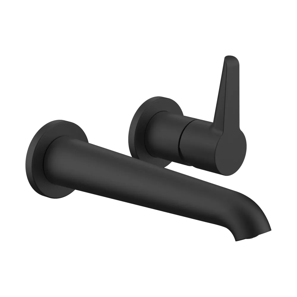 LAUFEN PURE Wandmischer zu Simibox 2-Point, Ausladung 180 mm, Festauslauf, PVD Titanschwarz matt #HF901722428000
