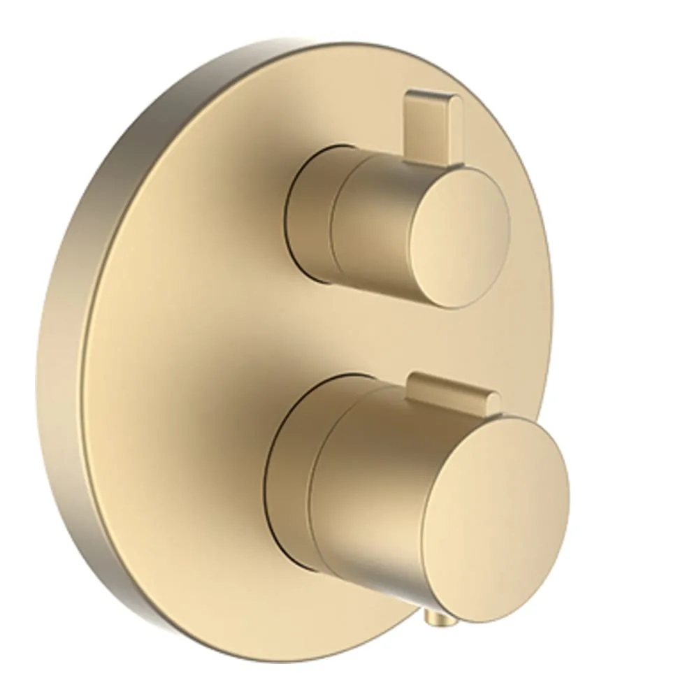 LAUFEN THERM Twin, Fertigmontage-Set für thermostatischen 2-Griff Unterputz-Bademischer, zu Simibox Standard & Simibox Light, PVD Blassgold matt #HF905475462000