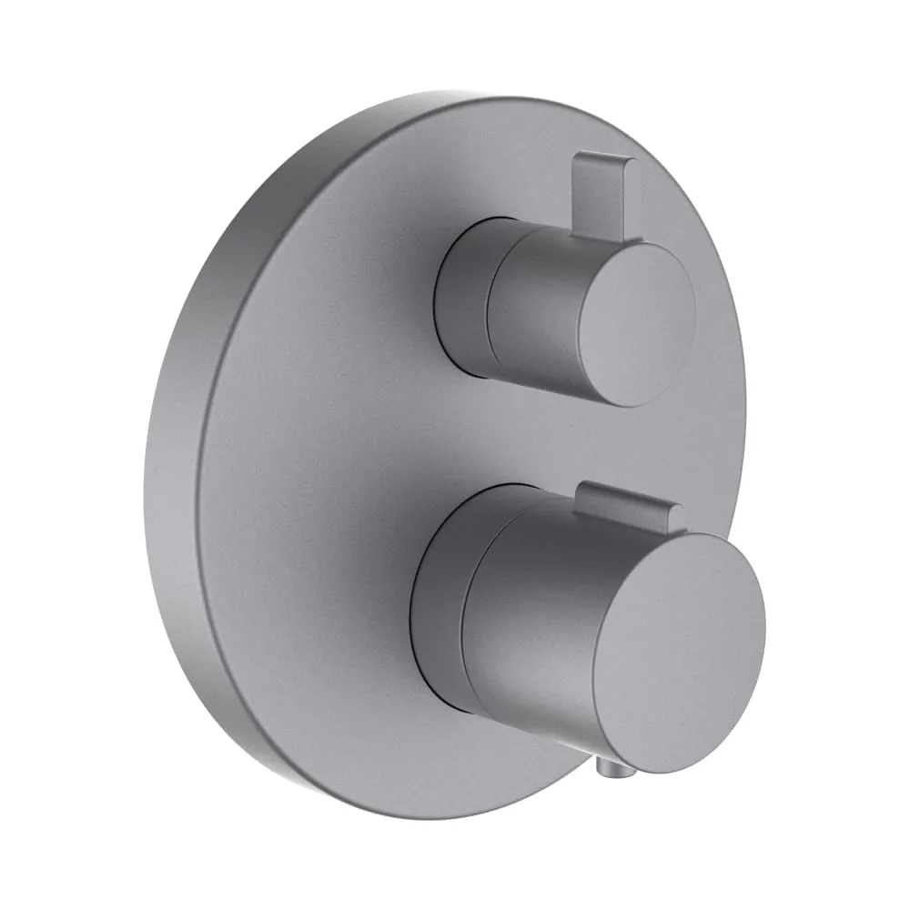 LAUFEN THERM Twin, Fertigmontage-Set für thermostatischen 2-Griff Unterputz-Duschenmischer, zu Simibox Standard & Simibox Light, PVD inox look #HF905474423000