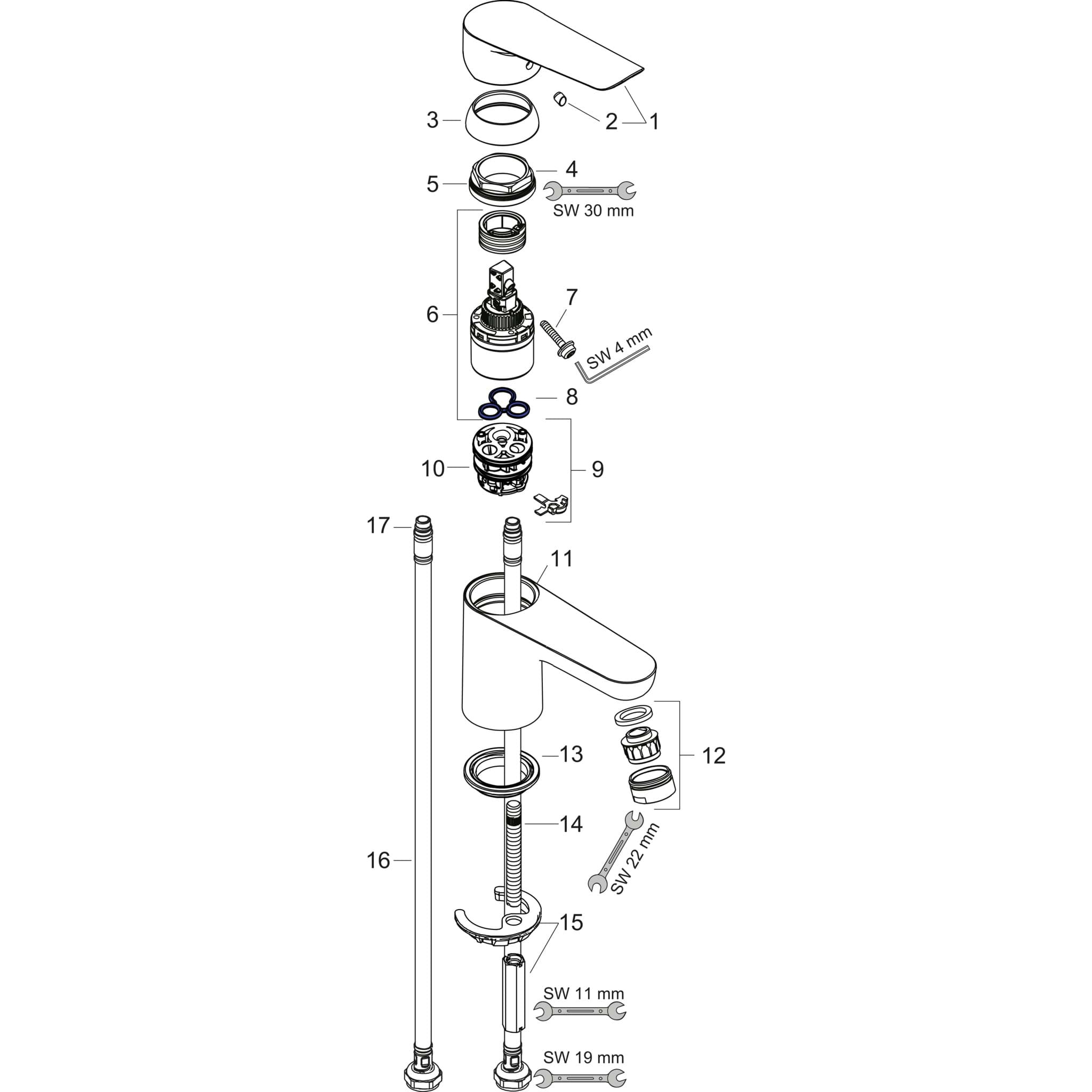 HANSGROHE Logis E Einhebel-Waschtischmischer 70 CoolStart mit Push-Open Ablaufgarnitur #71515000