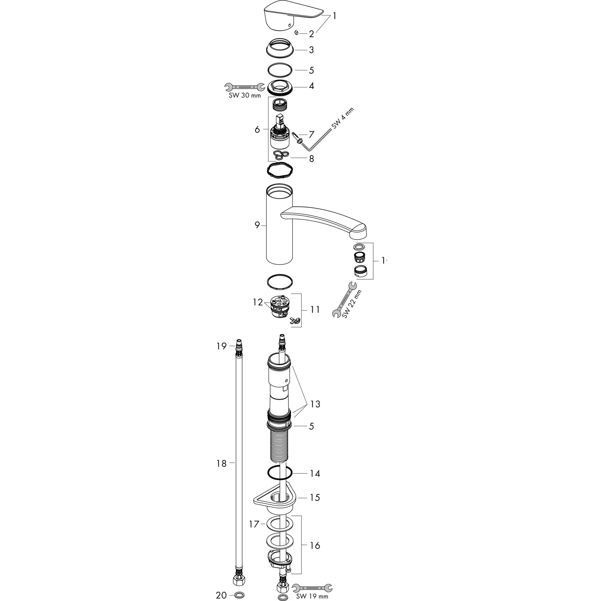 HANSGROHE MyCube Einhebel-Küchenmischer M, 1jet #13815000