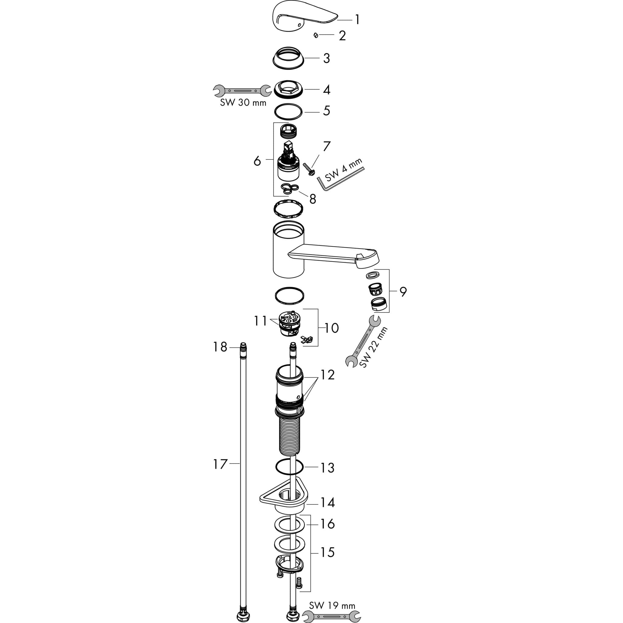 HANSGROHE Focus M42 Einhebel-Küchenmischer 100, CoolStart, EcoSmart, 1jet #71866000