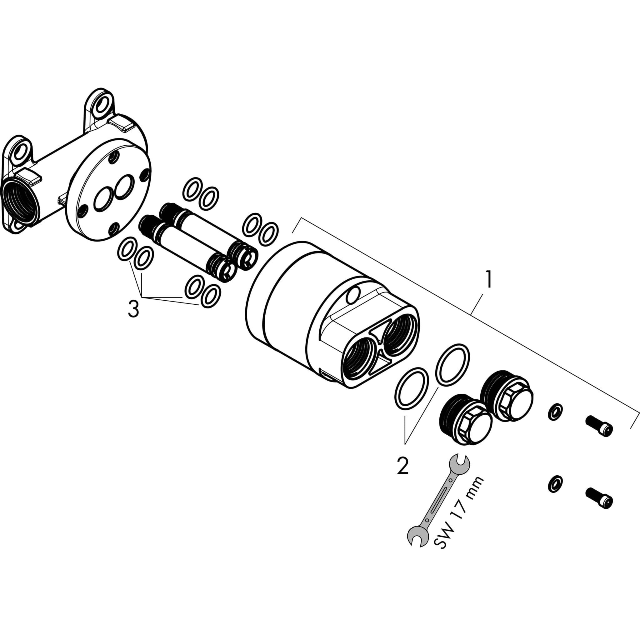 HANSGROHE Grundset für Mischwasser Bidette #29235180