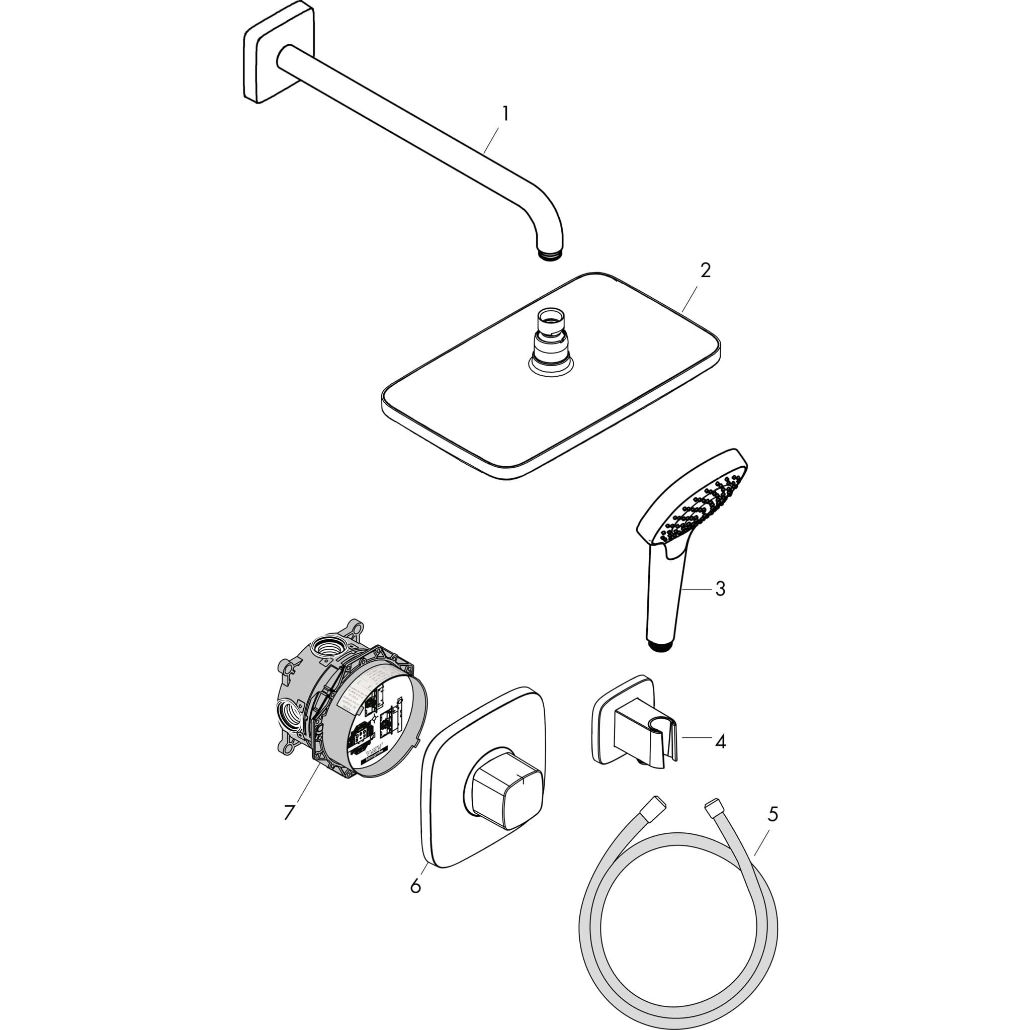 HANSGROHE Croma E Design Brauseset 280 1jet mit Thermostat Ecostat E und Grundkörper #27953000