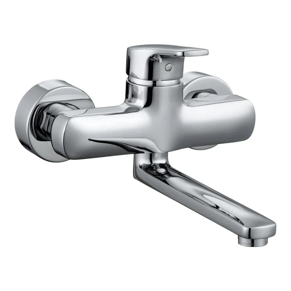 LAUFEN CITYPRO Wandmischer, Anschlussdistanz 134-166 mm, Ausladung 217 mm, Schwenkauslauf, mit Verschraubungen, Chrom #H3119570042301