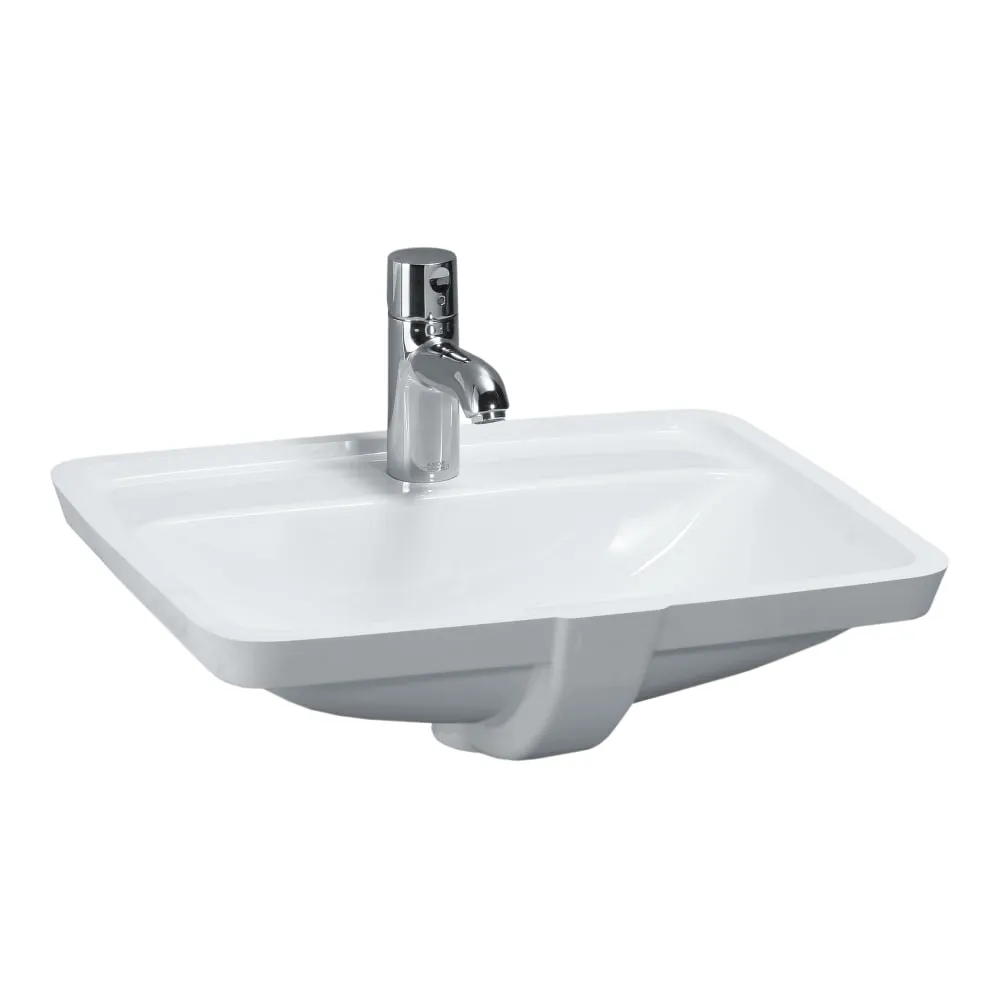 LAUFEN PRO Einbauwaschtisch von unten, mit Armaturenbank, geschliffen 490 x 360 x 170 mm #H8119660001091 - 000 - Weiß