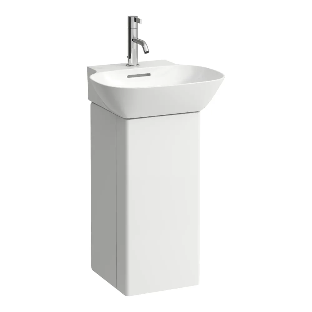LAUFEN INO Waschtischunterbau, 1 Aluminium-Tür, Scharnier rechts, mit 2 Ablagen in der Tür, 1 Ablage im Korpus, passend zu Waschtisch H815301 280 x 300 x 605 mm #H4253020301701 - 170 - Weiß matt