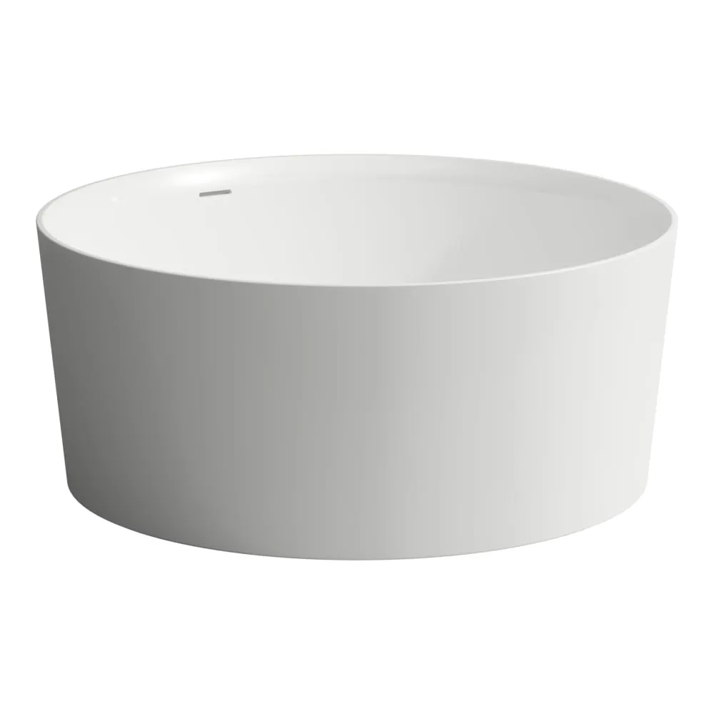 LAUFEN VAL Freistehende Badewanne, aus Mineralgusswerkstoff Sentec, mit integriertem Überlauf 1300 x 1300 x 550 mm #H2312820000001 - 000 - Weiß