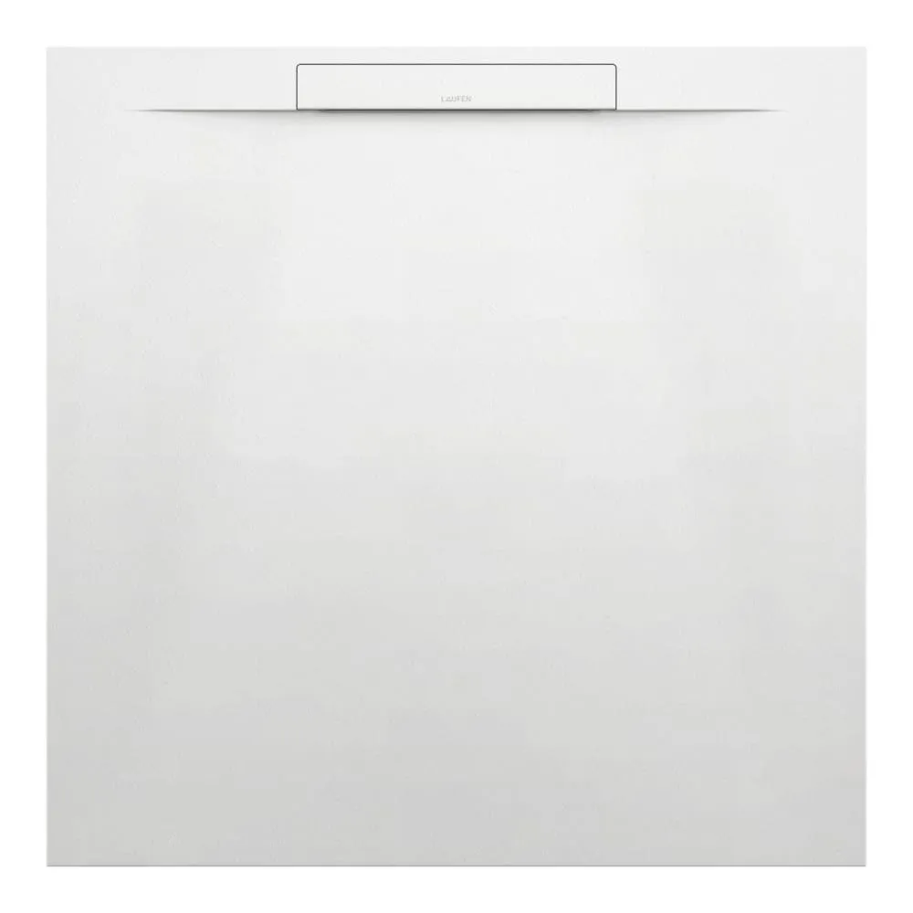 LAUFEN PRO S Duschwanne, aus Verbundwerkstoff Marbond, quadratisch, linearer Ablauf an kurzer Seite 900 x 900 x 28 mm #H2101800790001 - 000 - Weiß