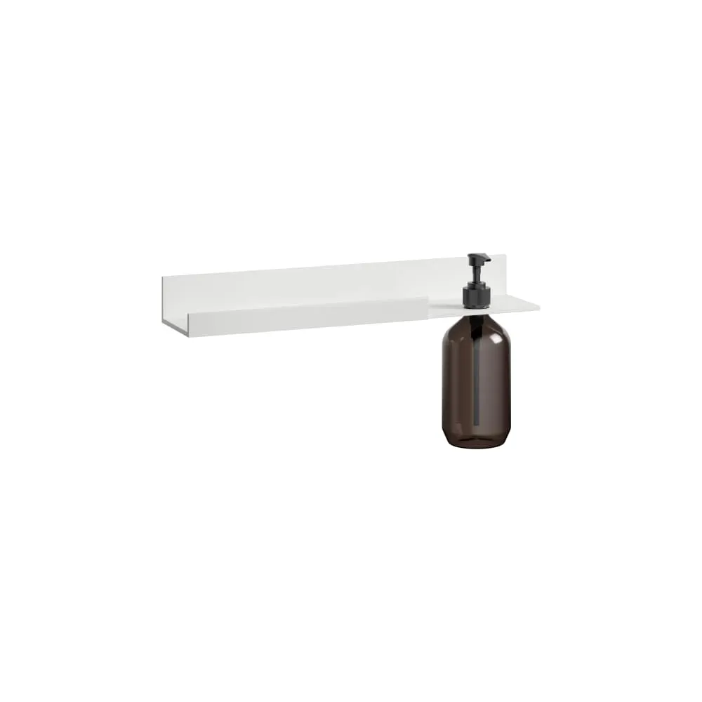 LAUFEN ASSIST Ablage 400 mm, Aluminium, Ausschnitt Lotionspender rechts, Ausschnitt Handtuch links, inklusive Befestigungsset, Kunststoffflasche 400 x 100 x 50 mm #H385AS14500011 - 268 - Weiß matt