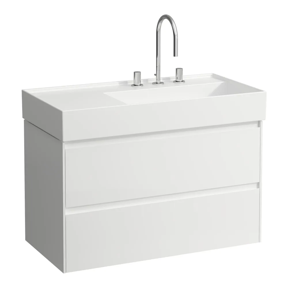 LAUFEN LANI Waschtischunterbau 900, 2 Schubladen, passend zu Kartell • LAUFEN Waschtisch H810339 880 x 450 x 515 mm #H4039621122611 - 260 - Weiß matt