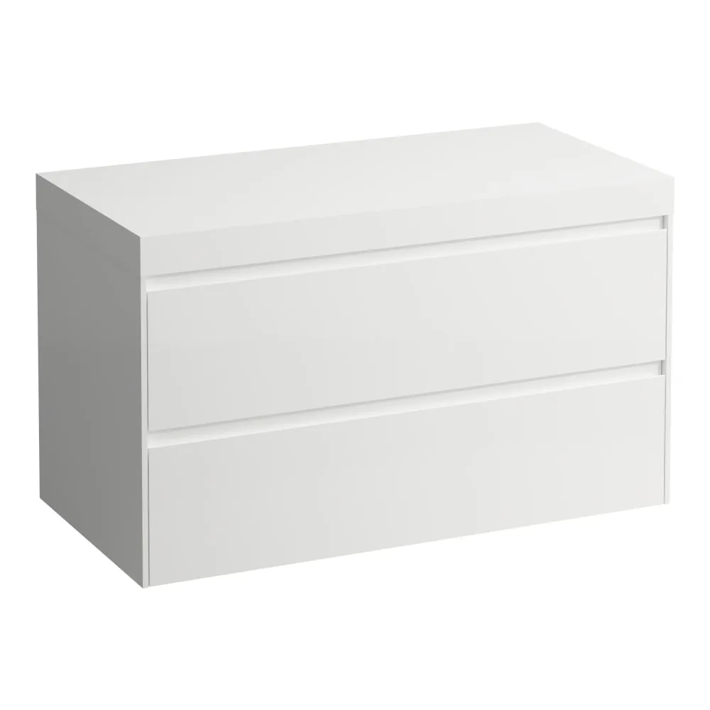 LAUFEN LANI Modular 1000, Waschtischplatte 65 mm (.260 Weiß matt), ohne Ausschnitt, 2 Schubladen 985 x 495 x 580 mm #H4045601129901 - 260 - Weiß matt