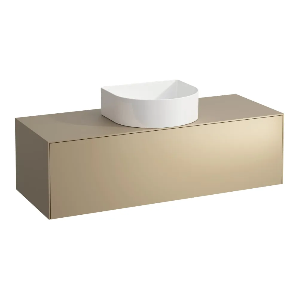 LAUFEN SONAR Schubladenelement, 1 Schublade, passend zu Waschtisch-Schalen H812340, H812341, H812342, H812343, Ausschnitt Mitte 1175 x 455 x 340 mm #H4054210340401 - 040 - Gold (lackiert)