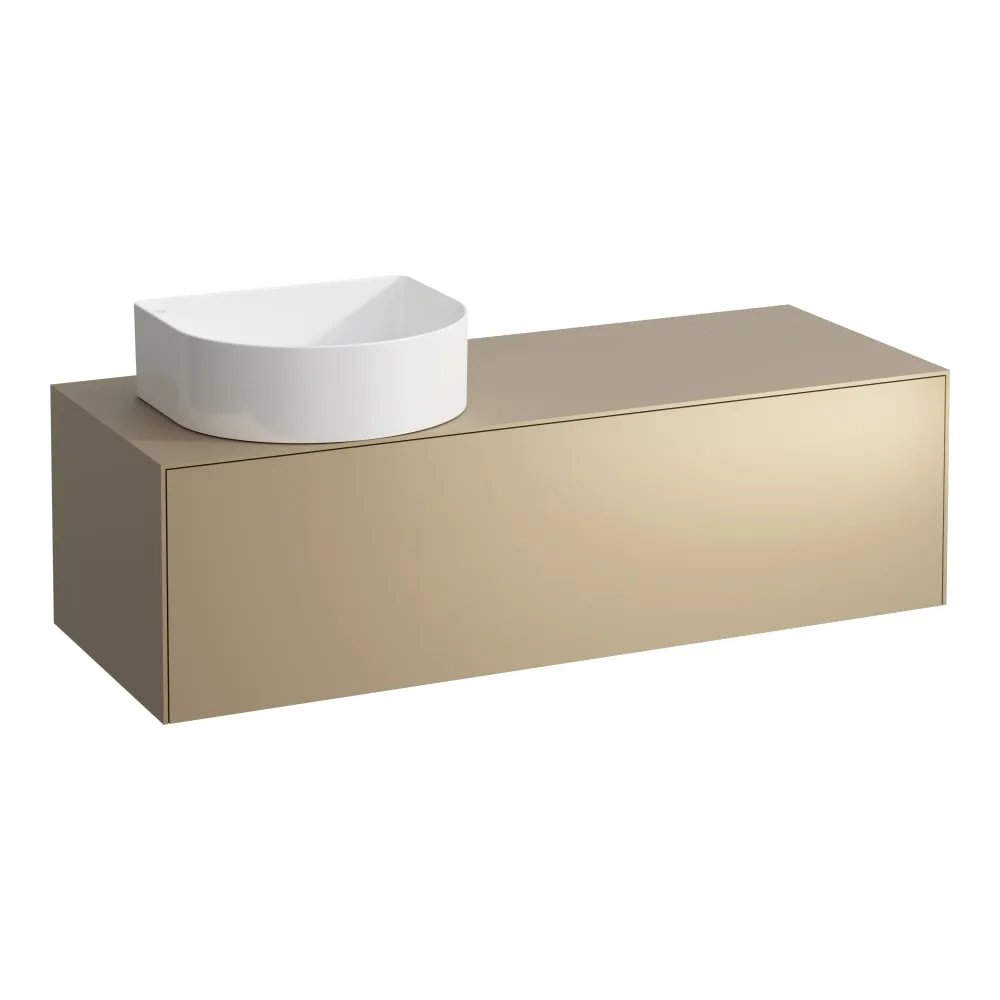 LAUFEN SONAR Schubladenelement, 1 Schublade, passend zu Waschtisch-Schalen H812340, H812341, H812342, H812343, Ausschnitt links 1175 x 455 x 340 mm #H4054220340401 - 040 - Gold (lackiert)