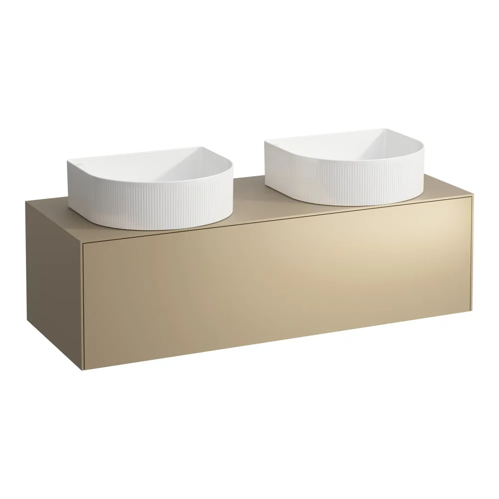 LAUFEN SONAR Schubladenelement, 1 Schublade, passend zu Waschtisch-Schalen H812340, H812341, H812342, H812343, Ausschnitt links und rechts 1175 x 455 x 340 mm #H4054240340401 - 040 - Gold (lackiert)