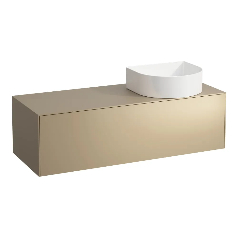 LAUFEN SONAR Schubladenelement, 1 Schublade, passend zu Waschtisch-Schalen H812340, H812341, H812342, H812343, Ausschnitt rechts 1175 x 455 x 340 mm #H4054230341401 - 040 - Gold (lackiert)
