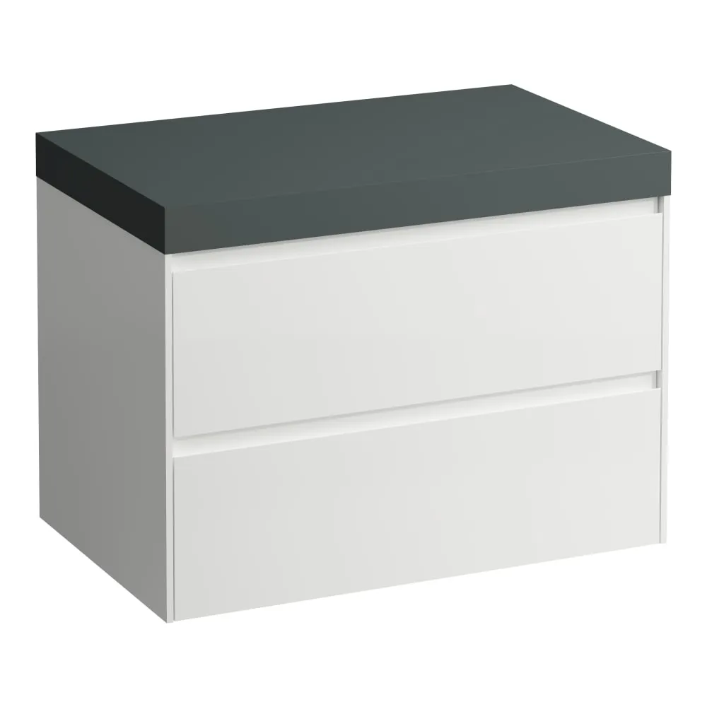 LAUFEN LANI Modular 800, Waschtischplatte 65 mm (.266 Verkehrsgrau), ohne Ausschnitt, 2 Schubladen 785 x 495 x 580 mm #H4055501122611 - 260 - Weiß matt