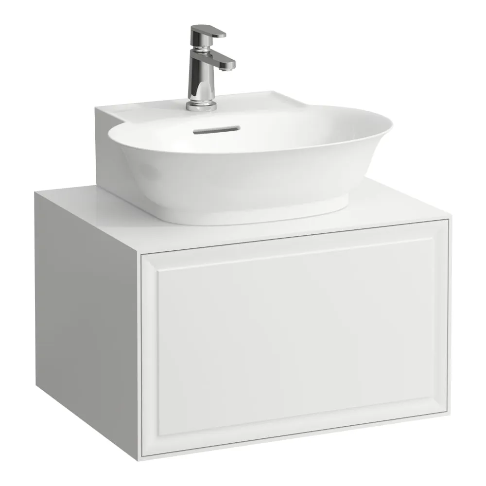 LAUFEN THE NEW CLASSIC Schubladenelement 600, 1 Schublade, mit Ausschnitt Mitte, passend zu Aufsatzhandwaschbecken H816852 575 x 455 x 345 mm #H4060030851701 - 170 - Weiß matt
