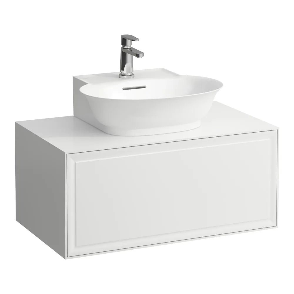 LAUFEN THE NEW CLASSIC Schubladenelement 800, 1 Schublade, mit Ausschnitt Mitte, passend zu Aufsatzhandwaschbecken H816852 775 x 455 x 345 mm #H4060130856311 - 170 - Weiß matt