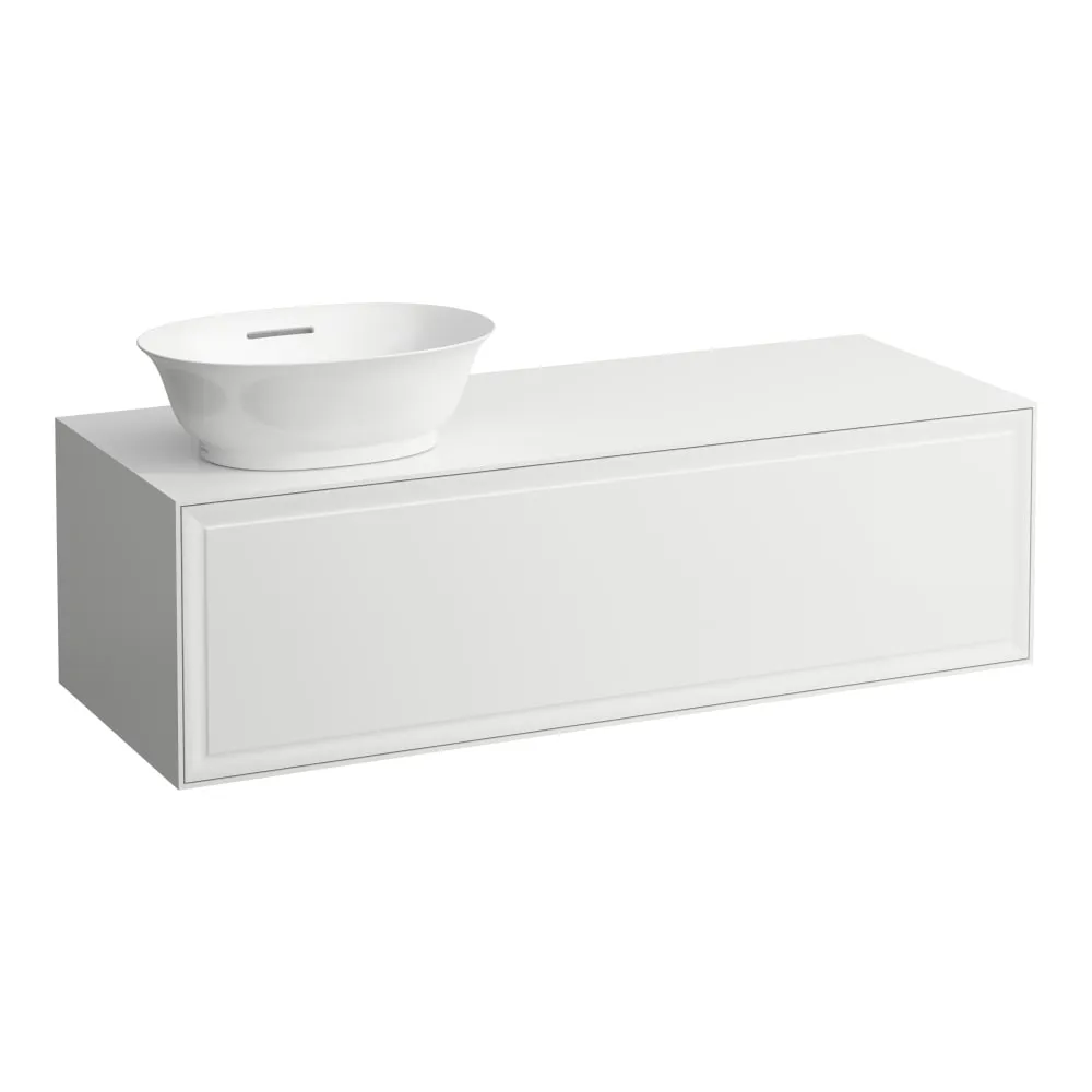 LAUFEN THE NEW CLASSIC Schubladenelement 1200, 1 Schublade, Ausschnitt links, passend zu Waschtisch-Schalen H812850, H812851, H812852, H812853 1175 x 455 x 345 mm #H4060810851701 - 170 - Weiß matt