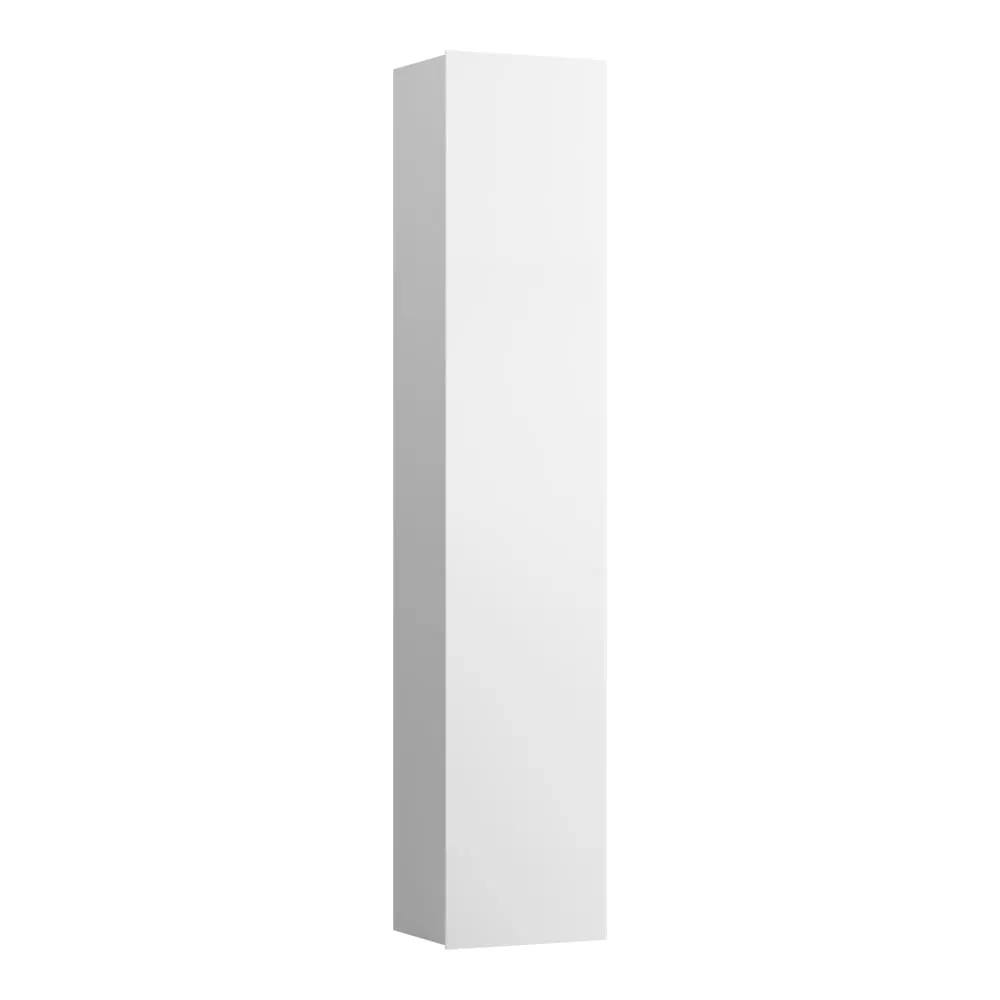 LAUFEN INO Hochschrank aus Aluminium, 1 Tür, Scharnier links, je 5 Ablagen im Korpus und in der Tür 360 x 305 x 1800 mm #H4254510301711 - 170 - Weiß matt